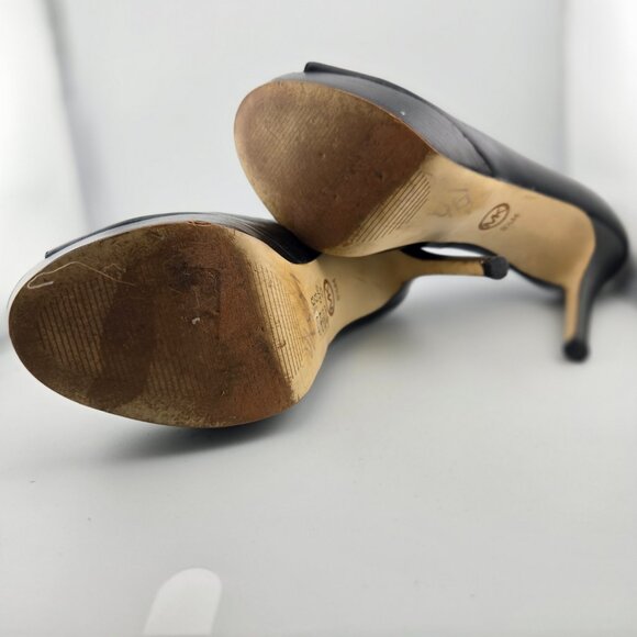 Michael Kors Embossed Leather Buckled Peep Toe Platform Booties – Size 8.5M - Picture 10 of 12